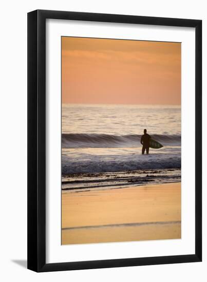 Surfer In Santa Cruz, CA-Justin Bailie-Framed Photographic Print