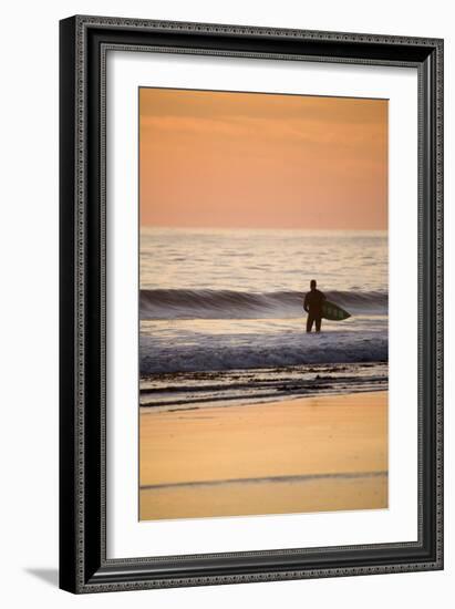 Surfer In Santa Cruz, CA-Justin Bailie-Framed Photographic Print