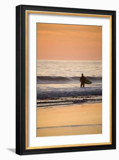 Surfer In Santa Cruz, CA-Justin Bailie-Framed Photographic Print