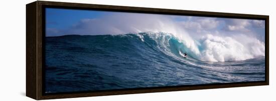 Surfer in the Sea, Maui, Hawaii, USA-null-Framed Premier Image Canvas