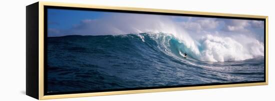 Surfer in the Sea, Maui, Hawaii, USA-null-Framed Premier Image Canvas