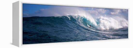 Surfer in the Sea, Maui, Hawaii, USA-null-Framed Premier Image Canvas