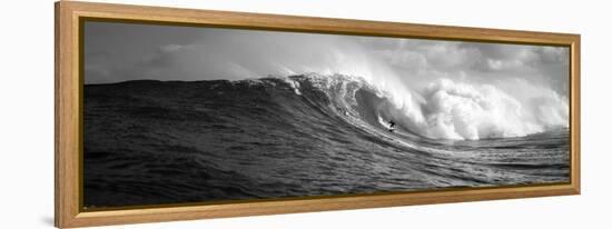 Surfer in the Sea, Maui, Hawaii, USA-null-Framed Premier Image Canvas