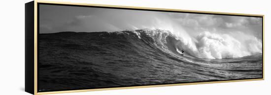 Surfer in the Sea, Maui, Hawaii, USA-null-Framed Premier Image Canvas