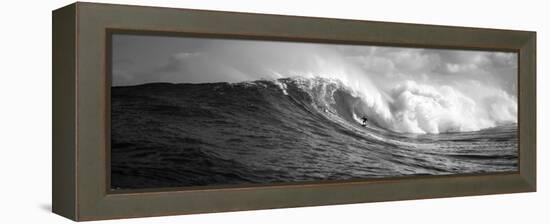 Surfer in the Sea, Maui, Hawaii, USA-null-Framed Premier Image Canvas