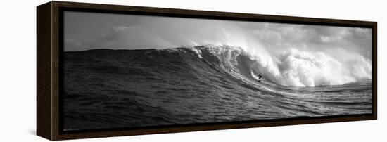 Surfer in the Sea, Maui, Hawaii, USA-null-Framed Premier Image Canvas