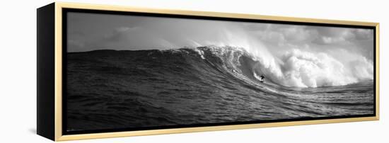 Surfer in the Sea, Maui, Hawaii, USA-null-Framed Premier Image Canvas