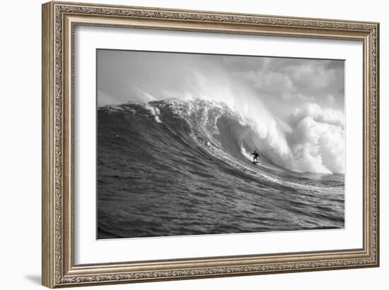 Surfer in the sea, Maui, Hawaii, USA-null-Framed Photographic Print