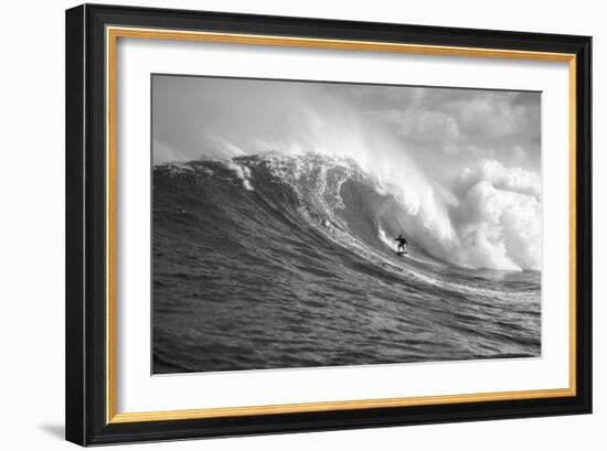 Surfer in the sea, Maui, Hawaii, USA-null-Framed Photographic Print