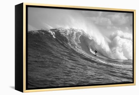 Surfer in the sea, Maui, Hawaii, USA-null-Framed Premier Image Canvas