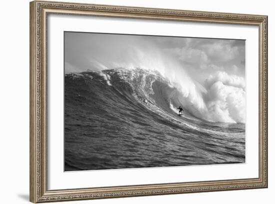 Surfer in the sea, Maui, Hawaii, USA-null-Framed Photographic Print