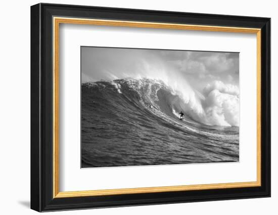 Surfer in the sea, Maui, Hawaii, USA-null-Framed Photographic Print