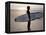 Surfer on a Beach, North Devon, England-Lauree Feldman-Framed Premier Image Canvas