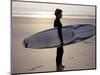 Surfer on a Beach, North Devon, England-Lauree Feldman-Mounted Photographic Print