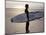 Surfer on a Beach, North Devon, England-Lauree Feldman-Mounted Photographic Print