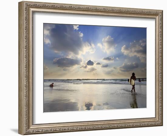 Surfer on City Beach, Tel Aviv, Israel-Michele Falzone-Framed Photographic Print