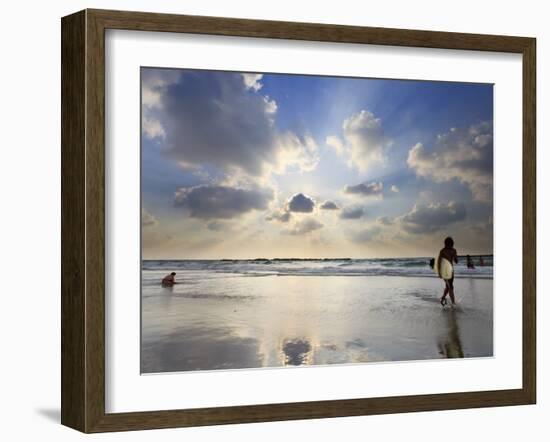 Surfer on City Beach, Tel Aviv, Israel-Michele Falzone-Framed Photographic Print