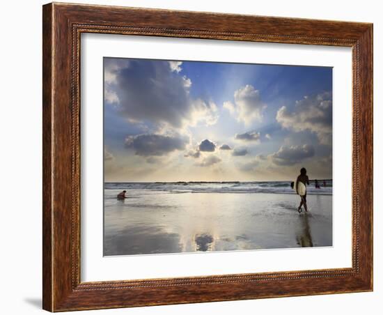 Surfer on City Beach, Tel Aviv, Israel-Michele Falzone-Framed Photographic Print