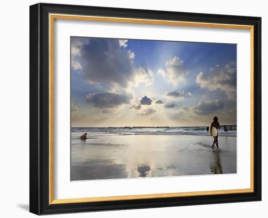 Surfer on City Beach, Tel Aviv, Israel-Michele Falzone-Framed Photographic Print