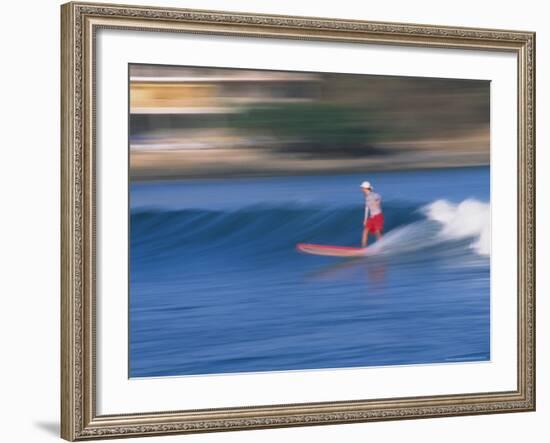 Surfer Rides Waves in the Pacific Ocean, Sayulita, Nayarit, Mexico-Merrill Images-Framed Photographic Print