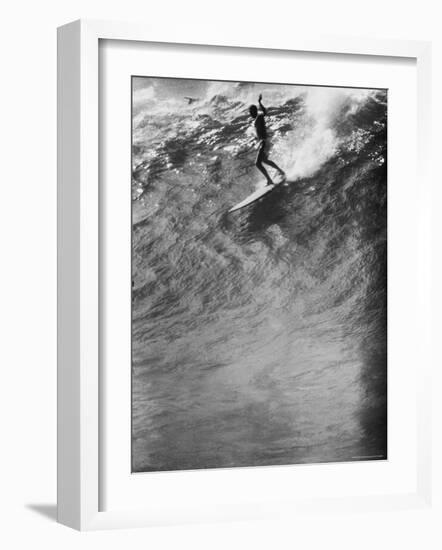 Surfer Riding a Giant Wave-George Silk-Framed Photographic Print