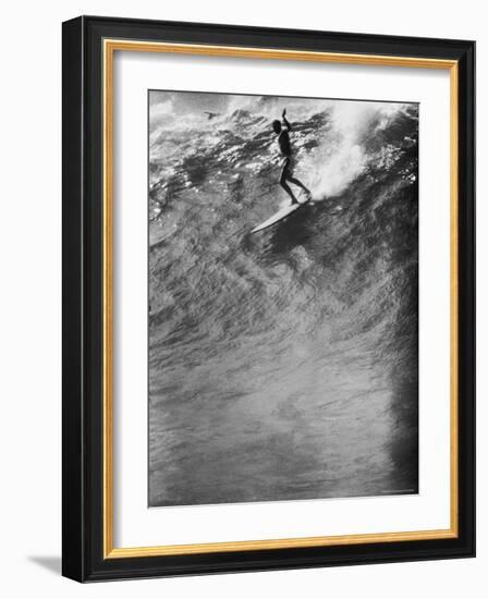 Surfer Riding a Giant Wave-George Silk-Framed Photographic Print