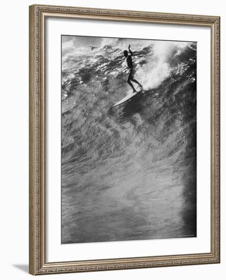 Surfer Riding a Giant Wave-George Silk-Framed Photographic Print