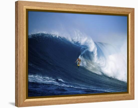 Surfer Riding a Wave-null-Framed Premier Image Canvas