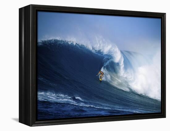 Surfer Riding a Wave-null-Framed Premier Image Canvas