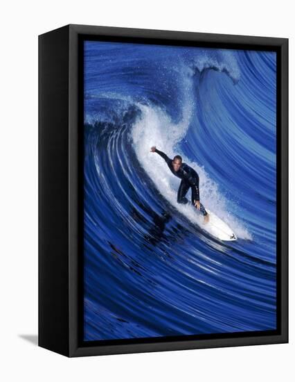 Surfer Riding a Wave-David Pu'u-Framed Premier Image Canvas