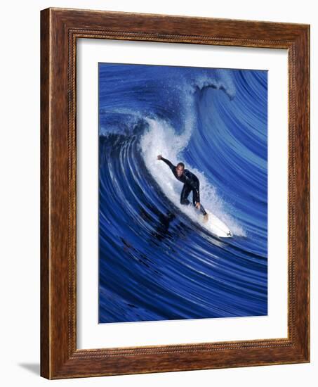 Surfer Riding a Wave-David Pu'u-Framed Photographic Print