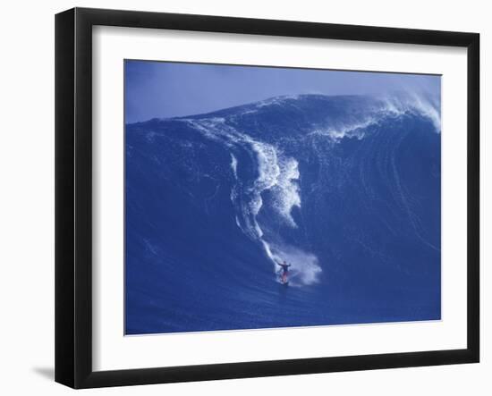 Surfer Riding a Wave-null-Framed Photographic Print