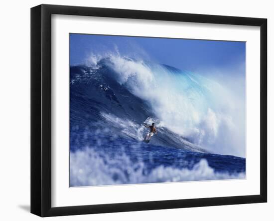 Surfer Riding a Wave-null-Framed Photographic Print