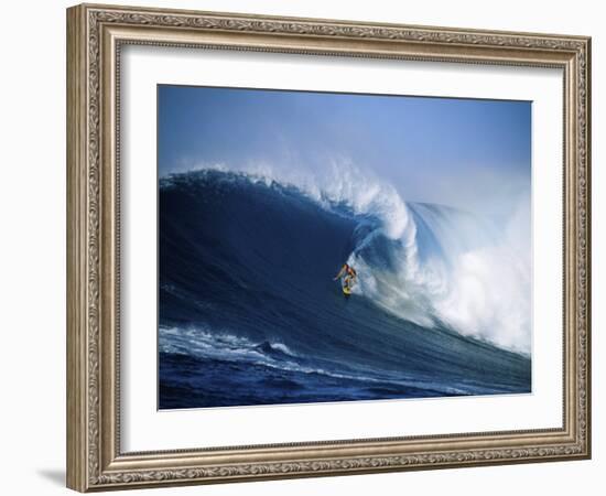 Surfer Riding a Wave-null-Framed Photographic Print