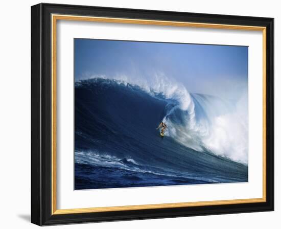 Surfer Riding a Wave-null-Framed Photographic Print