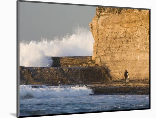 Surfer Sizing Up the Challenge, Santa Cruz Coast, California, USA-Tom Norring-Mounted Photographic Print