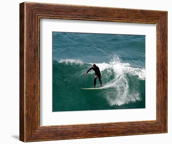 Surfer, St Clair Beach, Dunedin, New Zealand-David Wall-Framed Photographic Print