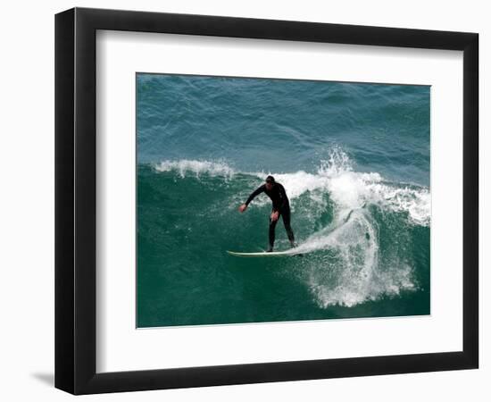 Surfer, St Clair Beach, Dunedin, New Zealand-David Wall-Framed Photographic Print