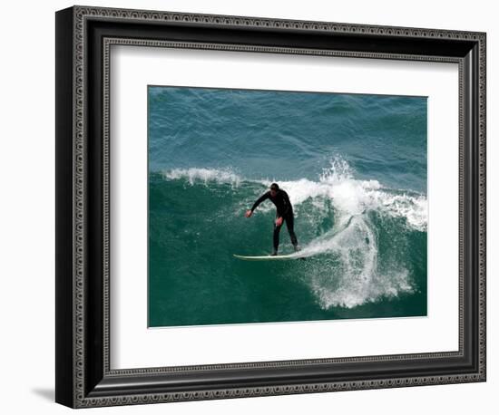 Surfer, St Clair Beach, Dunedin, New Zealand-David Wall-Framed Photographic Print