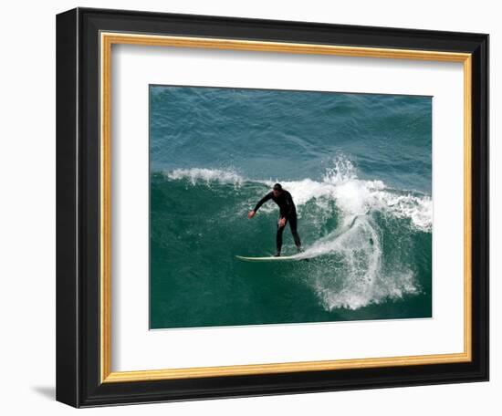 Surfer, St Clair Beach, Dunedin, New Zealand-David Wall-Framed Photographic Print