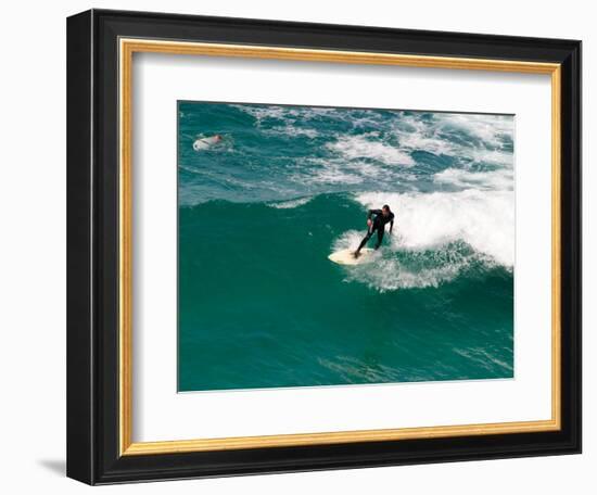 Surfer, St Clair Beach, Dunedin, South Island, New Zealand-David Wall-Framed Photographic Print