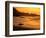 Surfer Standing at Waimea Bay at Sunset, Waimea, U.S.A.-Ann Cecil-Framed Photographic Print