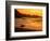 Surfer Standing at Waimea Bay at Sunset, Waimea, U.S.A.-Ann Cecil-Framed Photographic Print