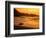 Surfer Standing at Waimea Bay at Sunset, Waimea, U.S.A.-Ann Cecil-Framed Photographic Print