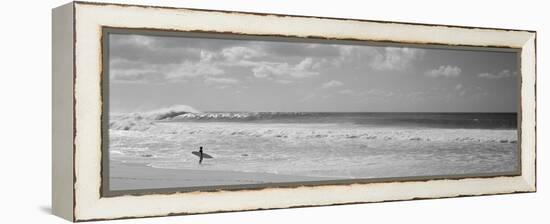 Surfer Standing on the Beach, North Shore, Oahu, Hawaii, USA-null-Framed Stretched Canvas