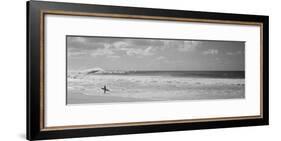 Surfer Standing on the Beach, North Shore, Oahu, Hawaii, USA-null-Framed Photographic Print