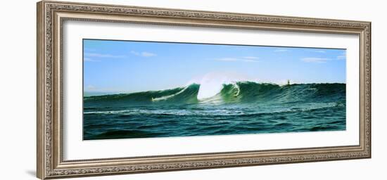 Surfer Surfing in the Ocean, Oahu, Hawaii, USA-null-Framed Photographic Print