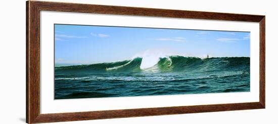 Surfer Surfing in the Ocean, Oahu, Hawaii, USA-null-Framed Photographic Print