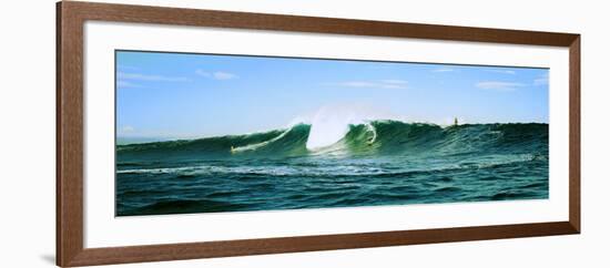 Surfer Surfing in the Ocean, Oahu, Hawaii, USA-null-Framed Photographic Print