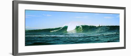 Surfer Surfing in the Ocean, Oahu, Hawaii, USA-null-Framed Photographic Print